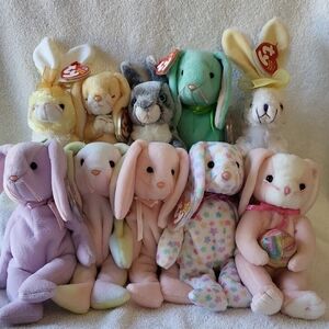 Ty Bunny Beanie Babies Plush Collection - Pastel and Multicolor